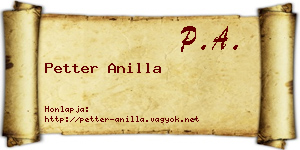 Petter Anilla névjegykártya